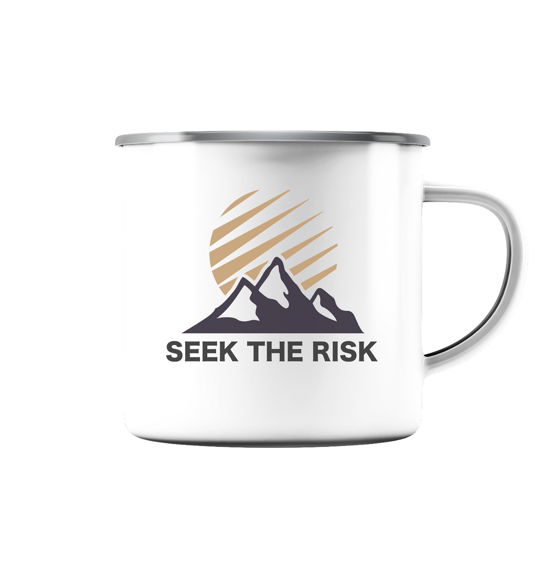 Seek the Risk | Emaille Tasse